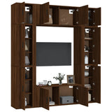NNEVL 8 Piece TV Cabinet Set Brown Oak Engineered Wood