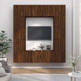 NNEVL 8 Piece TV Cabinet Set Brown Oak Engineered Wood