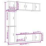NNEVL 7 Piece TV Cabinet Set Grey Sonoma Engineered Wood
