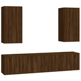 NNEVL 5 Piece TV Cabinet Set Brown Oak Engineered Wood