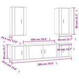 NNEVL 5 Piece TV Cabinet Set Brown Oak Engineered Wood