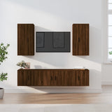 NNEVL 5 Piece TV Cabinet Set Brown Oak Engineered Wood