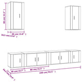 NNEVL 6 Piece TV Cabinet Set Brown Oak Engineered Wood