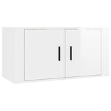 NNEVL 2 Piece TV Cabinet Set High Gloss White Engineered Wood