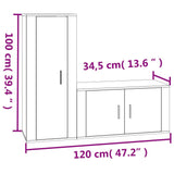 NNEVL 2 Piece TV Cabinet Set High Gloss White Engineered Wood