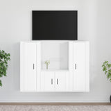 NNEVL 3 Piece TV Cabinet Set White Engineered Wood