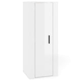 NNEVL 4 Piece TV Cabinet Set High Gloss White Engineered Wood