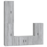 NNEVL 4 Piece TV Cabinet Set Grey Sonoma Engineered Wood