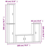 NNEVL 4 Piece TV Cabinet Set Grey Sonoma Engineered Wood