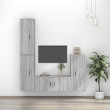 NNEVL 4 Piece TV Cabinet Set Grey Sonoma Engineered Wood