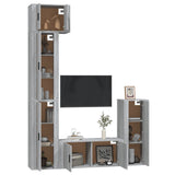 NNEVL 5 Piece TV Cabinet Set Grey Sonoma Engineered Wood