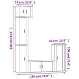 NNEVL 5 Piece TV Cabinet Set Grey Sonoma Engineered Wood