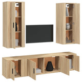 NNEVL 5 Piece TV Cabinet Set Sonoma Oak Engineered Wood