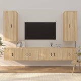 NNEVL 6 Piece TV Cabinet Set Sonoma Oak Engineered Wood