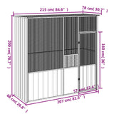 NNEVL Bird Cage Anthracite 215x78x200 cm Galvanised Steel