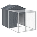 NNEVL Chicken Cage with Run Anthracite 117x201x123 cm Galvanised Steel