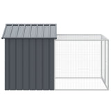 NNEVL Chicken Cage with Run Anthracite 117x201x123 cm Galvanised Steel