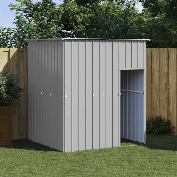 NNEVL Dog House with Roof Light Grey 165x153x181 cm Galvanised Steel