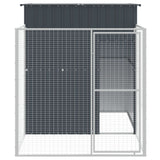 NNEVL Dog House with Run Anthracite 165x251x181 cm Galvanised Steel