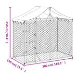 NNEVL Outdoor Dog Kennel with Roof Silver 3x1.5x2.5 m Galvanised Steel