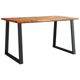 NNEVL Dining Table with Live Edge 140x80x75 cm Solid Wood Acacia