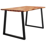 NNEVL Dining Table with Live Edge 140x80x75 cm Solid Wood Acacia