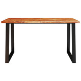 NNEVL Dining Table with Live Edge 140x80x75 cm Solid Wood Acacia