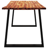 NNEVL Dining Table with Live Edge 140x80x75 cm Solid Wood Acacia