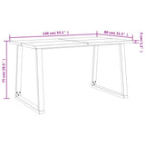 NNEVL Dining Table with Live Edge 140x80x75 cm Solid Wood Acacia
