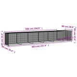 NNEVL Chicken Cage with Roof Anthracite 603x98x90 cm Galvanised Steel