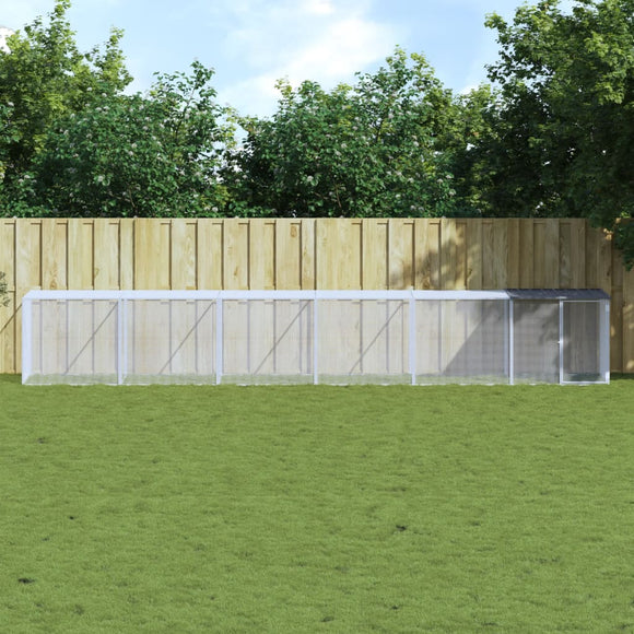 NNEVL Chicken Cage with Roof Anthracite 603x98x90 cm Galvanised Steel