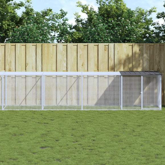 NNEVL Chicken Cage with Roof Anthracite 1003x98x90 cm Galvanised Steel