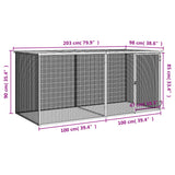 NNEVL Chicken Cage with Roof Anthracite 203x98x90 cm Galvanised Steel