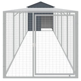 NNEVL Chicken Cage with Run Anthracite 117x609x123 cm Galvanised Steel
