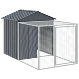 NNEVL Chicken Cage with Run Anthracite 117x609x123 cm Galvanised Steel