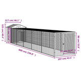 NNEVL Chicken Cage with Run Anthracite 117x609x123 cm Galvanised Steel