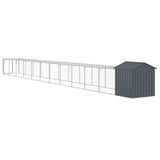 NNEVL Chicken Cage with Run Anthracite 117x1221x123 cm Galvanised Steel