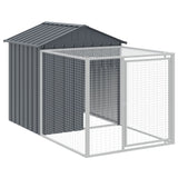 NNEVL Chicken Cage with Run Anthracite 117x1221x123 cm Galvanised Steel