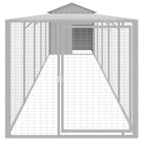 NNEVL Chicken Cage with Run Light Grey 117x609x123 cm Galvanised Steel