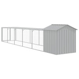 NNEVL Chicken Cage with Run Light Grey 117x609x123 cm Galvanised Steel