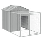 NNEVL Chicken Cage with Run Light Grey 117x609x123 cm Galvanised Steel