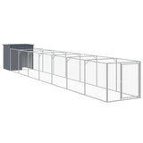 NNEVL Dog House with Run Anthracite 110x813x110 cm Galvanised Steel