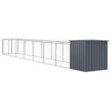 NNEVL Dog House with Run Anthracite 110x813x110 cm Galvanised Steel