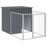 NNEVL Dog House with Run Anthracite 110x813x110 cm Galvanised Steel