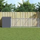 NNEVL Dog House with Run Anthracite 110x813x110 cm Galvanised Steel