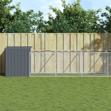 NNEVL Dog House with Run Anthracite 110x1221x110 cm Galvanised Steel