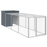 NNEVL Chicken Cage with Run Anthracite 110x405x110 cm Galvanised Steel