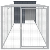 NNEVL Chicken Cage with Run Anthracite 110x405x110 cm Galvanised Steel