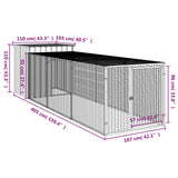 NNEVL Chicken Cage with Run Anthracite 110x405x110 cm Galvanised Steel