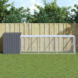 NNEVL Chicken Cage with Run Anthracite 110x405x110 cm Galvanised Steel